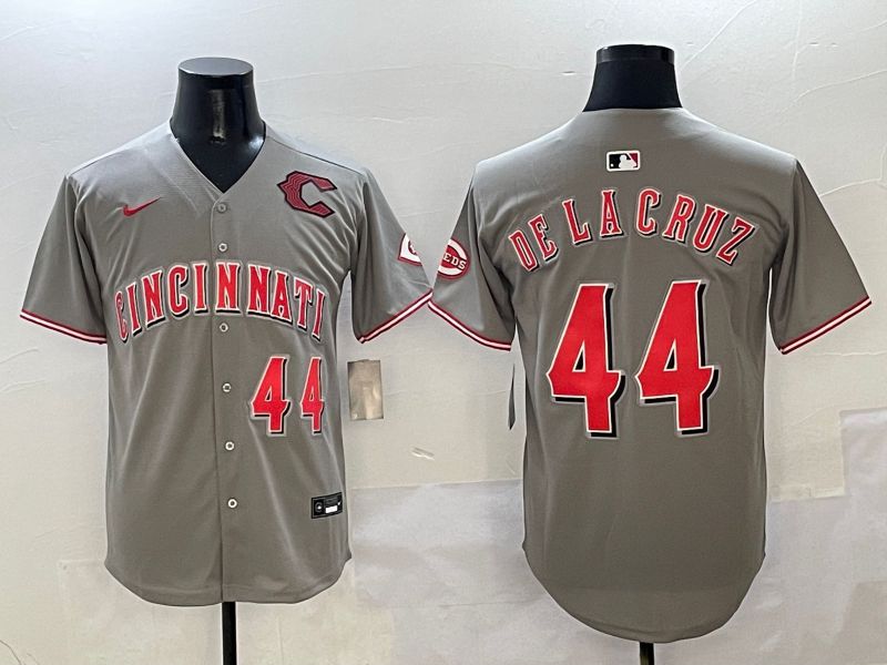 Men Cincinnati Reds #44 Delacruz Grey Game Nike 2025 MLB Jersey style 10->cincinnati reds->MLB Jersey